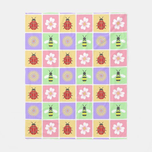 Spring Patches Fleece Blanket (Vorderseite)