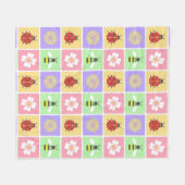 Spring Patches Fleece Blanket (Vorderseite (Horizontal))