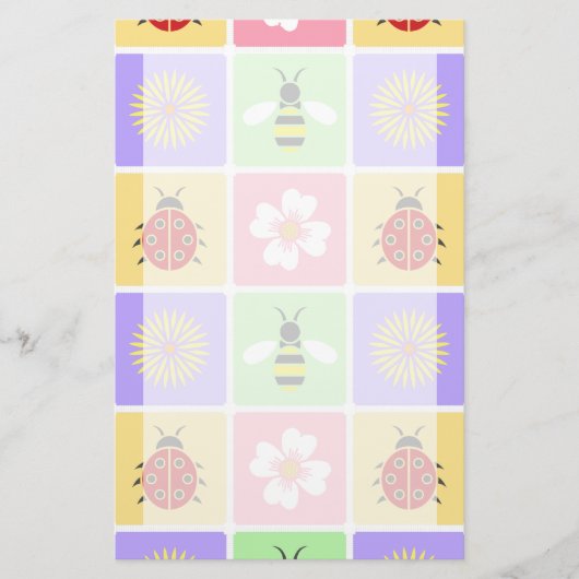 Spring Patches Stationery Briefpapier (Vorderseite)