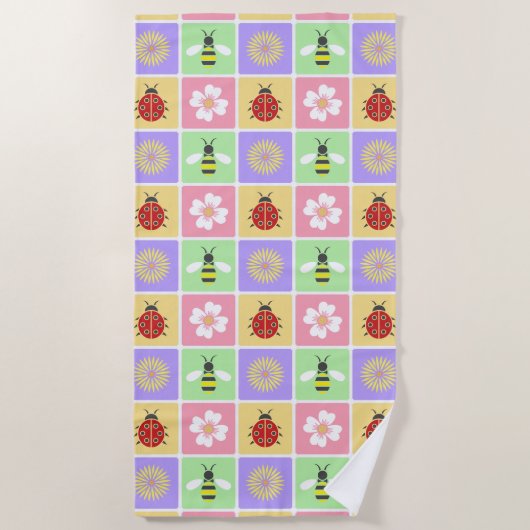 Spring Patches Strandtuch (Vorderseite)