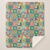 Spring Patchwork Nahtlos Sherpadecke (Vorderseite)