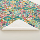 Spring Patchwork Nahtlos Sherpadecke (3/4)