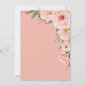 Spring Peach Floral Brautparty Einladung (Rückseite)