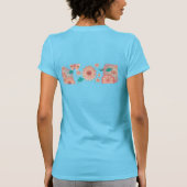 Spring Peach Garden Flying Peacock Floral Ornament T-Shirt (Rückseite)