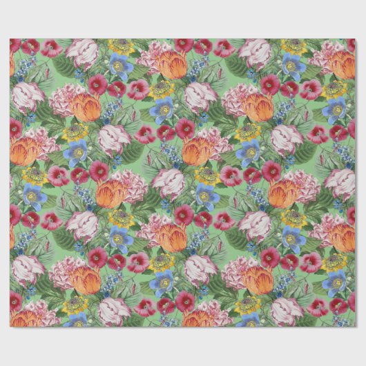 Spring Peonings Blume Garden Geschenkpapier (Flach)