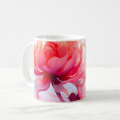 Spring Peony Bloom Garden Watercolor Kaffeetasse (Vorderseite Links)