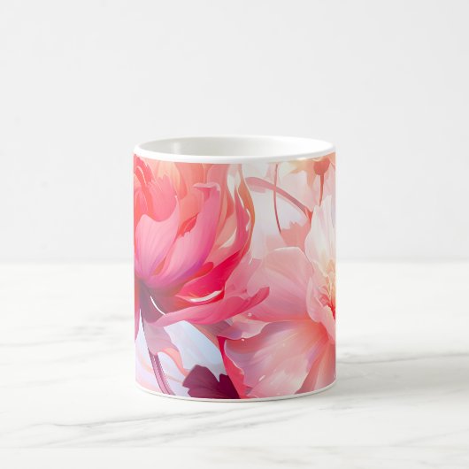Spring Peony Bloom Garden Watercolor Kaffeetasse (Mittel)