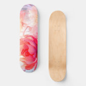 Spring Peony Bloom Garden Watercolor Skateboard (Vorderseite)