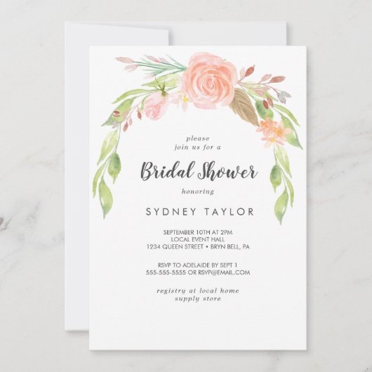 Spring Peony Bridal Dusche Einladung (Vorderseite)