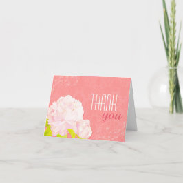 Spring Peony Coral Wedding Vielen Dank Dankeskarte