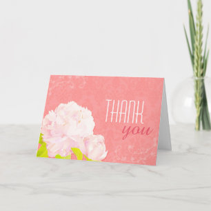 Spring Peony Coral Wedding Vielen Dank Dankeskarte
