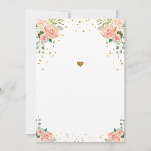 Spring Peony Gold Glitzer Ein perfektes Wochenende Einladung (Rückseite)