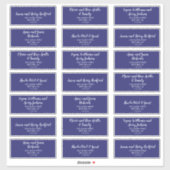 Spring Peony Navy Wedding Guest Address Labels (Blatt)
