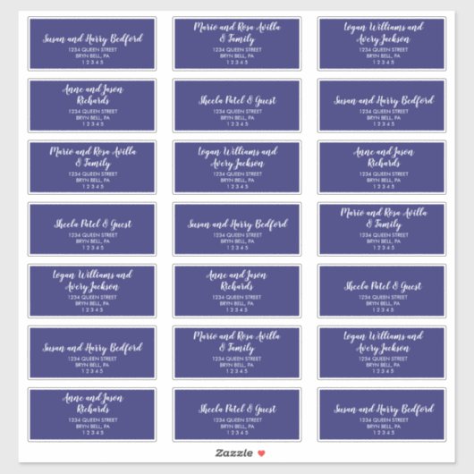 Spring Peony Navy Wedding Guest Address Labels (Blatt)
