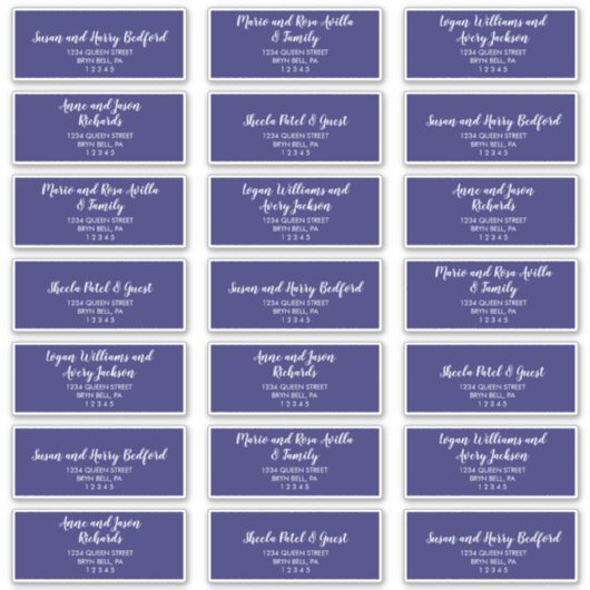Spring Peony Navy Wedding Guest Address Labels (Vorderseite)
