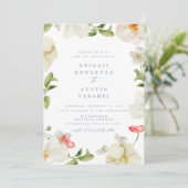 Spring Peony Watercolor Einladung zur Hochzeit (Stehend Vorderseite)