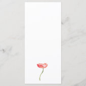 Spring Peony Watercolor Wedding Menu Menükarte (Rückseite)