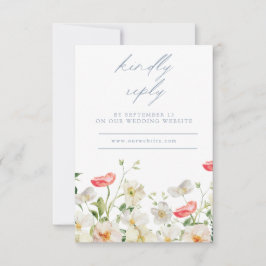 Spring Peony Watercolor Wedding Reply RSVP Card Karte