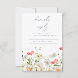 Spring Peony Watercolor Wedding Reply RSVP Card Karte