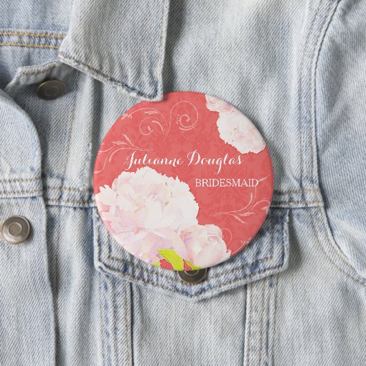 Spring Peony Wedding Bouquet Bridesmaids Button (Beispiel)
