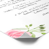 Spring Peony Wedding Drinks Menü Signatur Poster (Ecke)