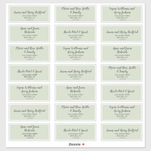 Spring Peony Wedding Guest Address Labels (Blatt)