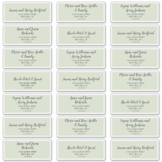Spring Peony Wedding Guest Address Labels (Vorderseite)