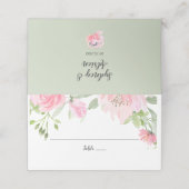 Spring Peony Wedding Platzkarte (Außenseite Aufgefaltet)
