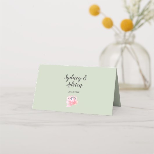 Spring Peony Wedding Platzkarte (Rückseite)