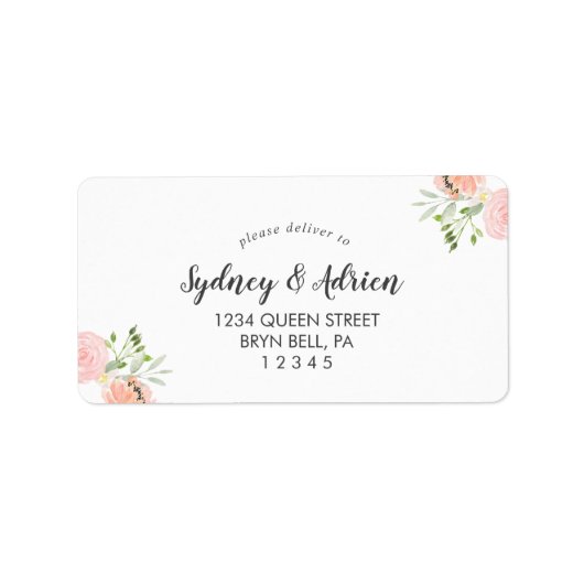 Spring Peony Wedding RSVP Adressetikett (Vorne)