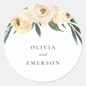 Spring Peony Wedding Stickers. Runder Aufkleber (Vorderseite)