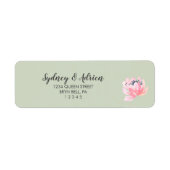 Spring Peony Wedite Invite Rücksendeadresse L Labe (Vorne)