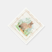 Spring Peter Rabbit Carrot Garden Wasserfarbe Holz Serviette (Ecke)