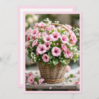 Spring Petunias in Pink Personalize Party Einladung