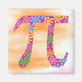 Spring Pi © Floral Mathe Symbol Pink Orange Magnet (Vorne)