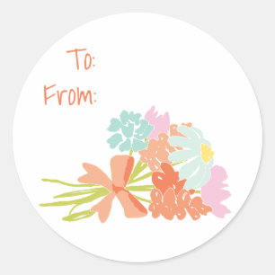 Spring Picnic Bouquet Geschenktasten Runder Aufkleber