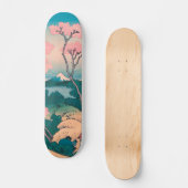 Spring Picnic under Cherry Tree Flowers Mount Fuji Skateboard (Vorderseite)