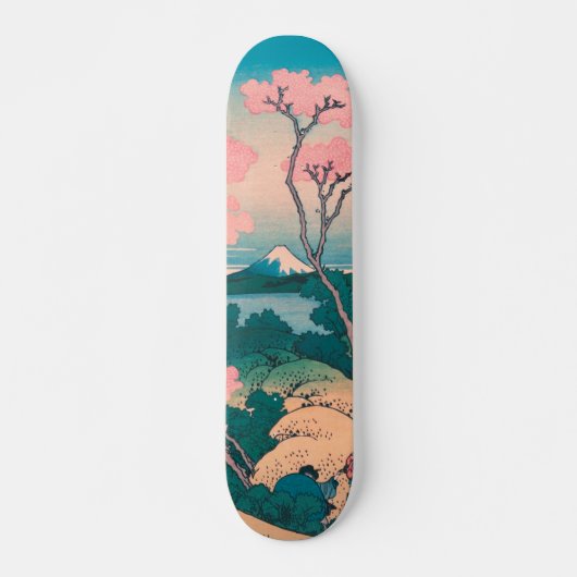 Spring Picnic under Cherry Tree Flowers Mount Fuji Skateboard (Vorne)