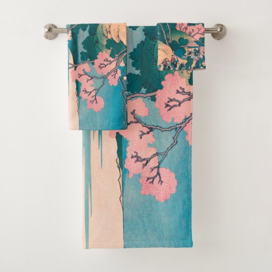 Spring Picnic unter den Blume des Kirschbaums Mont Badhandtuch Set (Insitu)