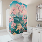 Spring Picnic unter den Blume des Kirschbaums Mont Duschvorhang (Beispiel)