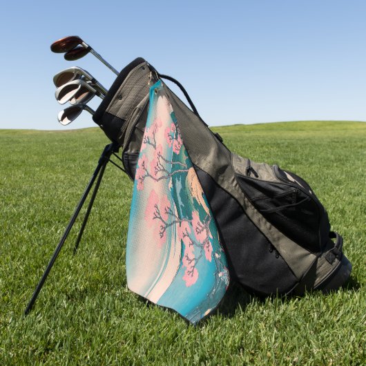 Spring Picnic unter den Blume des Kirschbaums Mont Golfhandtuch (Gras)