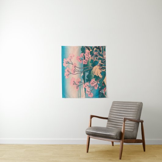 Spring Picnic unter den Blume des Kirschbaums Mont Wandteppich (Beispiel)