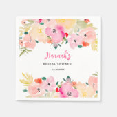 Spring pink boho chic garden floral bridal shower serviette (Vorderseite)