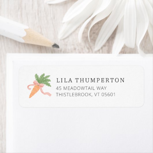 Spring Pink Bow Carrot Moderne Minimale Adresse (Insitu)