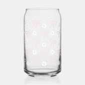 Spring Pink Bows & Daisy's Beverage Glass  Dosenglas (Vorderseite)