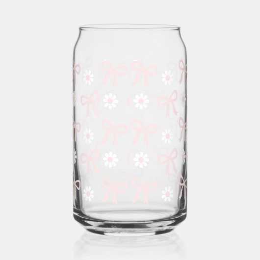 Spring Pink Bows & Daisy's Beverage Glass  Dosenglas (Rechts)