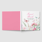 Spring Pink Butterfly Floral Baby Shower Gästebuch (Voll)