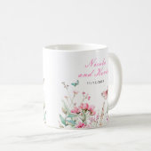 Spring Pink Butterfly Floral Wedding Kaffeetasse (VorderseiteRechts)