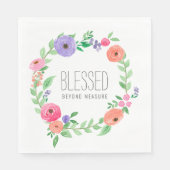 Spring Pink Floral Blessed Beyond Measure Serviette (Vorderseite)