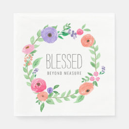 Spring Pink Floral Blessed Beyond Measure Serviette